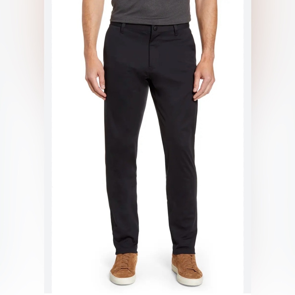 RHONE men's commuter slim pant, size 34 waist/ 30 length black